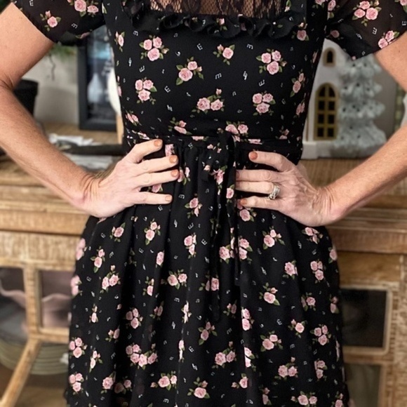 Hot Topic Darling Black Dress with Pink Roses - Picture 12 of 14